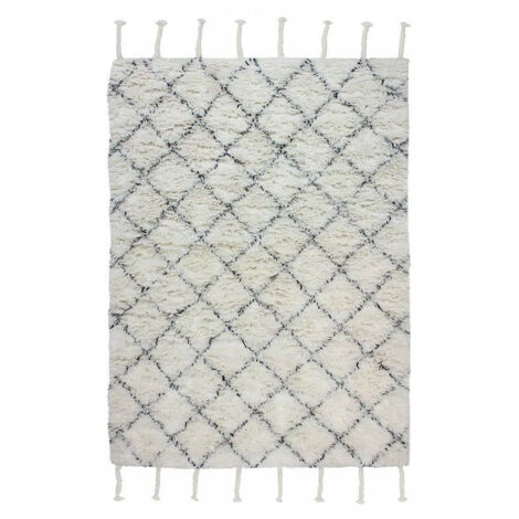 Tapis BOBOCHIC - Tapis Poils Mi-long AGADIR Motif Contemporain - Noir 5 Tapis BOBOCHIC - Tapis Poils Mi-long AGADIR Motif Contemporain - Noir – Image 3