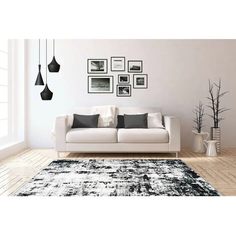 Tapis BOBOCHIC - Tapis Poils Courts SANTOR Motif Vintage - Gris 4 Tapis BOBOCHIC - Tapis Poils Courts SANTOR Motif Vintage - Gris – Image 2