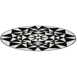 Tapis BOBOCHIC - Tapis Poils Courts YOUMKA Motif Contemporain - Blanc