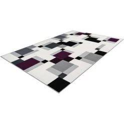 Tapis BOBOCHIC - Tapis Fabrication Artisanale LUCIO Motif Contemporain - Ivoire