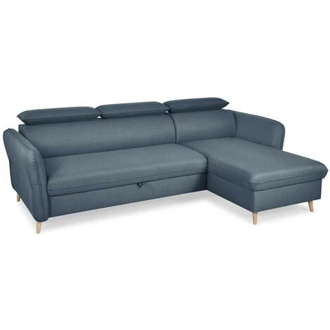 Canapés D'angle Convertibles BOBOCHIC - Canapé D'angle Réversible Convertible Avec Coffre MARCUS Bleu - Bleu 3 Canapés D'angle Convertibles BOBOCHIC - Canapé D'angle Réversible Convertible Avec Coffre MARCUS Bleu - Bleu