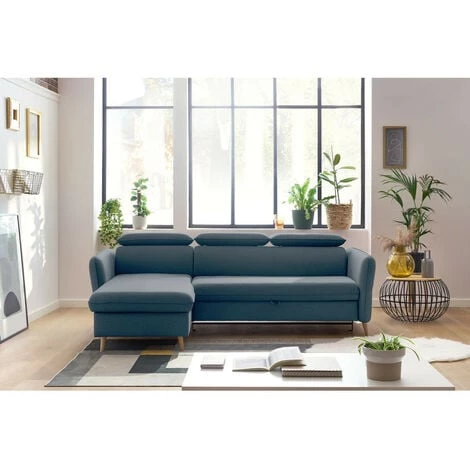 Canapés D'angle Convertibles BOBOCHIC - Canapé D'angle Réversible Convertible Avec Coffre MARCUS Bleu - Bleu 5 Canapés D'angle Convertibles BOBOCHIC - Canapé D'angle Réversible Convertible Avec Coffre MARCUS Bleu - Bleu – Image 3
