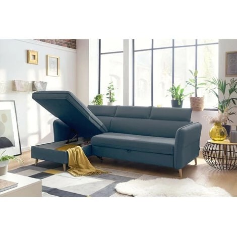 Canapés D'angle Convertibles BOBOCHIC - Canapé D'angle Réversible Convertible Avec Coffre MARCUS Bleu - Bleu 6 Canapés D'angle Convertibles BOBOCHIC - Canapé D'angle Réversible Convertible Avec Coffre MARCUS Bleu - Bleu – Image 4