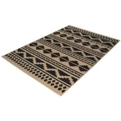Tapis BOBOCHIC - Tapis Fabrication Artisanale KIMI Motif Glamour - Noir