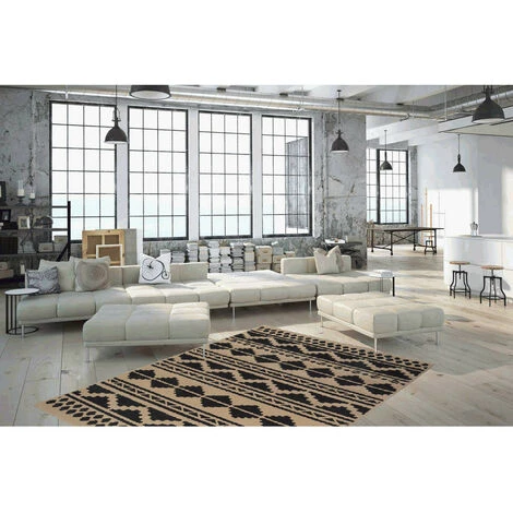 Tapis BOBOCHIC - Tapis Fabrication Artisanale KIMI Motif Glamour - Noir 4 Tapis BOBOCHIC - Tapis Fabrication Artisanale KIMI Motif Glamour - Noir – Image 2