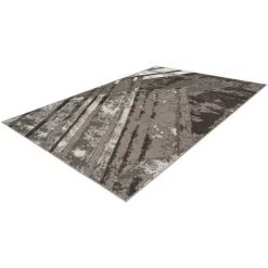 Tapis BOBOCHIC - Tapis Fabrication Artisanale LUCIO Motif Contemporain - Gris