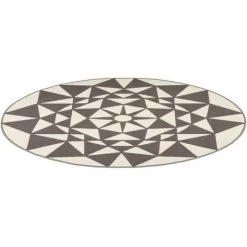 Tapis BOBOCHIC - Tapis Poils Courts YOUMKA Motif Contemporain - Crème