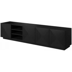 Meubles TV BOBOCHIC - Meuble TV 200 Cm ALICE Avec Niche Noir - Noir -BOBOCHIC Soldes 2022 62101993 2