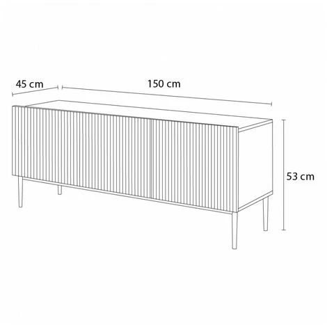 Meubles TV BOBOCHIC - Meuble TV 150 Cm KASHA Pieds Noir Noir - Noir 7 Meubles TV BOBOCHIC - Meuble TV 150 Cm KASHA Pieds Noir Noir - Noir – Image 5