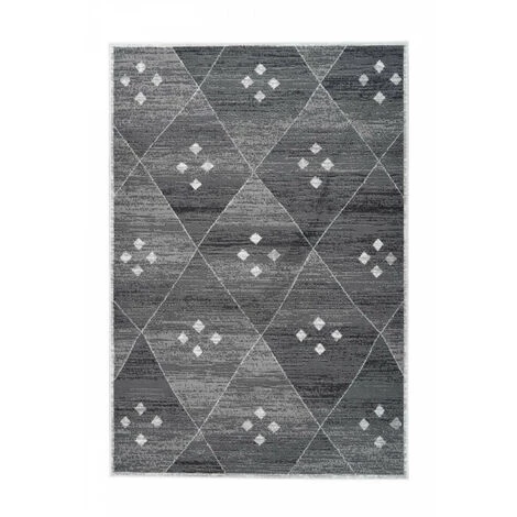 Tapis BOBOCHIC - Tapis Poils Courts KRISTA Motif Contemporain - Gris 5 Tapis BOBOCHIC - Tapis Poils Courts KRISTA Motif Contemporain - Gris – Image 3
