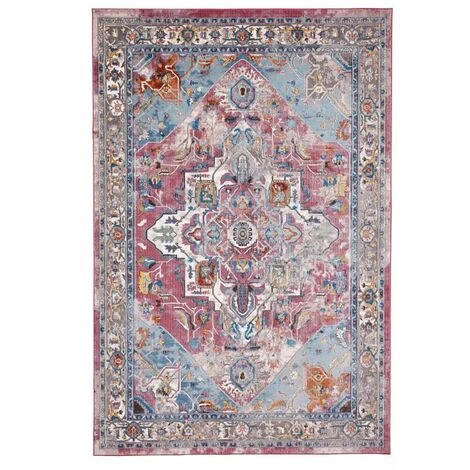 Tapis BOBOCHIC - Tapis Poil Mi-long Rectangulaire LISE Motif Oriental 60x230 Bleu - Bleu 3 Tapis BOBOCHIC - Tapis Poil Mi-long Rectangulaire LISE Motif Oriental 60x230 Bleu - Bleu