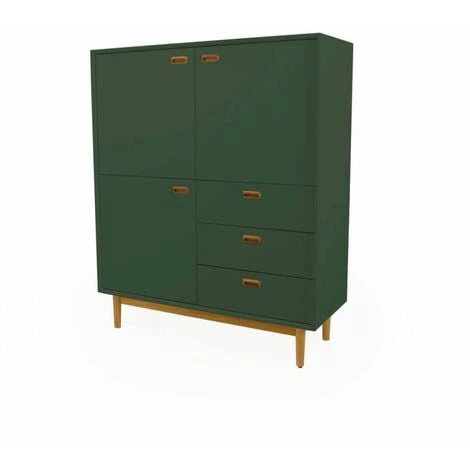 Buffets BOBOCHIC - Buffet Haut 3 Portes 114 Cm KIARA Vert - Vert 3 Buffets BOBOCHIC - Buffet Haut 3 Portes 114 Cm KIARA Vert - Vert