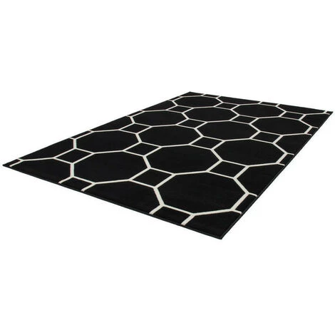 Tapis BOBOCHIC - Tapis Poils Courts IRMA Motif Graphique - Noir 3 Tapis BOBOCHIC - Tapis Poils Courts IRMA Motif Graphique - Noir