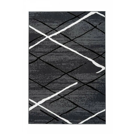 Tapis BOBOCHIC - Tapis Poils Courts KRISTA Motif Contemporain - Gris 5 Tapis BOBOCHIC - Tapis Poils Courts KRISTA Motif Contemporain - Gris – Image 3