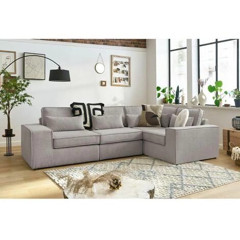 Canapé Modulable BOBOCHIC - Canapé D'angle Fixe Modulable SARAH Tissu Avec 1 Chauffeuse, 2 Chauffeuses Avec Accoudoir Et 1 Angle Gris Clair - Gris Clair 4 Canapé Modulable BOBOCHIC - Canapé D'angle Fixe Modulable SARAH Tissu Avec 1 Chauffeuse, 2 Chauffeuses Avec Accoudoir Et 1 Angle Gris Clair - Gris Clair – Image 2