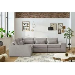 Canapé Modulable BOBOCHIC - Canapé D'angle Fixe Modulable SARAH Tissu Avec 1 Chauffeuse, 2 Chauffeuses Avec Accoudoir Et 1 Angle Gris Clair - Gris Clair 11 Canapé Modulable BOBOCHIC - Canapé D'angle Fixe Modulable SARAH Tissu Avec 1 Chauffeuse, 2 Chauffeuses Avec Accoudoir Et 1 Angle Gris Clair - Gris Clair -BOBOCHIC Soldes 2022 62479768 5