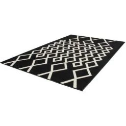 Tapis BOBOCHIC - Tapis Fabrication Artisanale IGLI Motif Contemporain - Noir