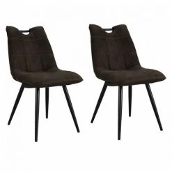 Chaise Et Fauteuil De Table BOBOCHIC - Lot De 2 Chaises De Table EILO Marron - Marron