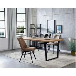 Chaise Et Fauteuil De Table BOBOCHIC - Lot De 2 Chaises De Table EILO Marron - Marron -BOBOCHIC Soldes 2022 62480081 4