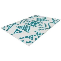 Tapis BOBOCHIC - Tapis Poils Courts ZIKA Motif Ethnique - Blanc