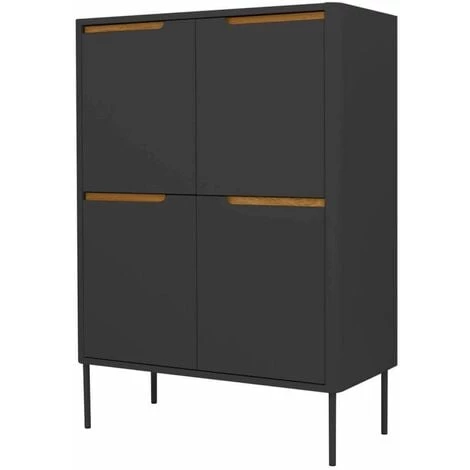 Buffets BOBOCHIC - Buffet 4 Portes 90 Cm HAMPTON Gris Foncé - Gris Foncé 3 Buffets BOBOCHIC - Buffet 4 Portes 90 Cm HAMPTON Gris Foncé - Gris Foncé