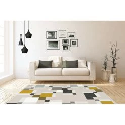 Tapis BOBOCHIC - Tapis Fabrication Artisanale LUCIO Motif Contemporain - Crème -BOBOCHIC Soldes 2022 62487792 2