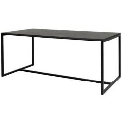 Table à Manger BOBOCHIC - Table à Manger 180 Cm KIMY Placage Frêne Noir - Noir