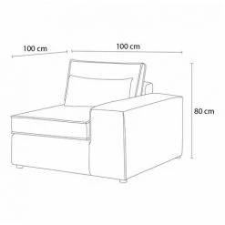 Canapé Modulable BOBOCHIC - Chauffeuse 1 Place Avec Accoudoir Pour Canapé Modulable SARAH Angle Droit Bleu Marine - Bleu Marine -BOBOCHIC Soldes 2022 62612445 4