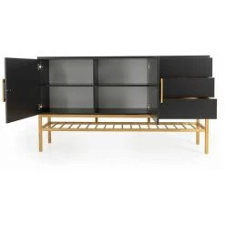 Buffets BOBOCHIC - Buffet 2 Portes 180 Cm SARA Noir - Noir -BOBOCHIC Soldes 2022 62612915 3
