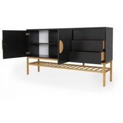 Buffets BOBOCHIC - Buffet 2 Portes 180 Cm SARA Noir - Noir -BOBOCHIC Soldes 2022 62612915 4