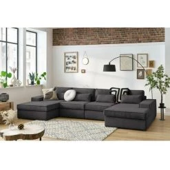 Canapé Modulable BOBOCHIC - Canapé Panoramique Fixe Modulable SARAH Tissu Avec 2 Chauffeuses, 1 Méridienne Gauche Et 1 Méridienne Droite Anthracite - Anthracite 8 Canapé Modulable BOBOCHIC - Canapé Panoramique Fixe Modulable SARAH Tissu Avec 2 Chauffeuses, 1 Méridienne Gauche Et 1 Méridienne Droite Anthracite - Anthracite -BOBOCHIC Soldes 2022 62614056 2