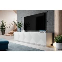 Meubles TV BOBOCHIC - Meuble TV 200 Cm ALICE Blanc Mat - Blanc Mat -BOBOCHIC Soldes 2022 62618094 2