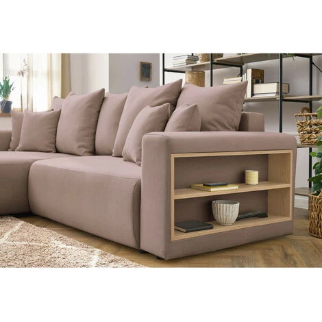 Canapés D'angle Convertibles BOBOCHIC - Canapé D'angle Convertible Réversible Coffre Tablette ENVY Tissu Rose - Rose 7 Canapés D'angle Convertibles BOBOCHIC - Canapé D'angle Convertible Réversible Coffre Tablette ENVY Tissu Rose - Rose â Image 5