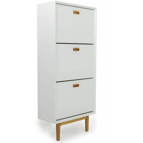 Meubles à Chaussures BOBOCHIC - Meuble à Chaussures 3 Rabats KIARA Blanc 3 Meubles à Chaussures BOBOCHIC - Meuble à Chaussures 3 Rabats KIARA Blanc