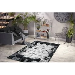 Tapis BOBOCHIC - Tapis Fabrication Artisanale LUCIO Motif Contemporain - Gris -BOBOCHIC Soldes 2022 62633722 2