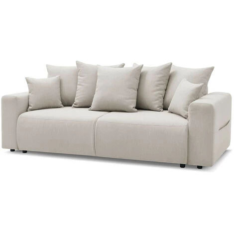 Canapé Droit Convertible BOBOCHIC - Canapé Droit Convertible Coffre ENVY Beige - Beige 3 Canapé Droit Convertible BOBOCHIC - Canapé Droit Convertible Coffre ENVY Beige - Beige