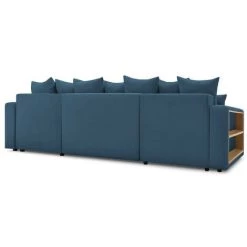 Canapé Panoramique Convertible BOBOCHIC - Canapé Panoramique Convertible Coffre Tablette ENVY Tissu Velours Côtelé Bleu - Bleu -BOBOCHIC Soldes 2022 62636991 4