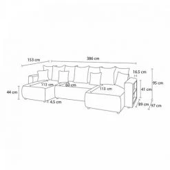 Canapé Panoramique Convertible BOBOCHIC - Canapé Panoramique Convertible Coffre Tablette ENVY Tissu Velours Côtelé Bleu - Bleu -BOBOCHIC Soldes 2022 62636991 5