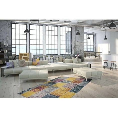 Tapis BOBOCHIC - Tapis Poils Courts PRADO Motif Berbère Multicolore - Multicolore 4 Tapis BOBOCHIC - Tapis Poils Courts PRADO Motif Berbère Multicolore - Multicolore – Image 2