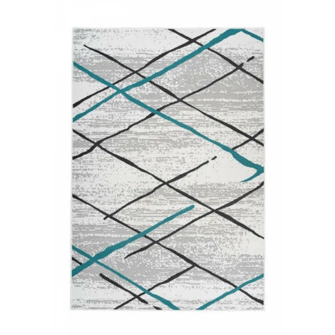 Tapis BOBOCHIC - Tapis Poils Courts KRISTA Motif Contemporain - Blanc 5 Tapis BOBOCHIC - Tapis Poils Courts KRISTA Motif Contemporain - Blanc – Image 3