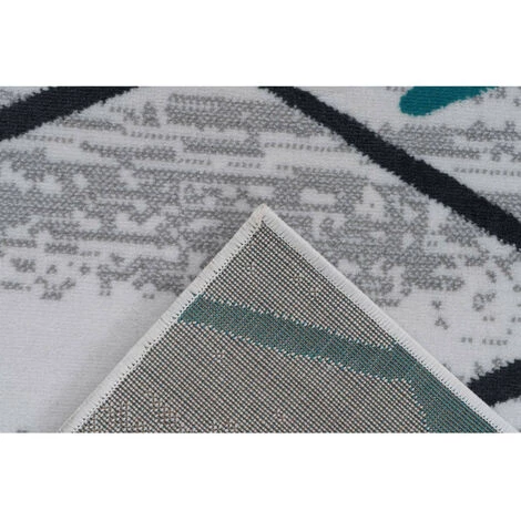 Tapis BOBOCHIC - Tapis Poils Courts KRISTA Motif Contemporain - Blanc 7 Tapis BOBOCHIC - Tapis Poils Courts KRISTA Motif Contemporain - Blanc – Image 5