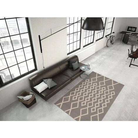 Tapis BOBOCHIC - Tapis Fabrication Artisanale IGLI Motif Contemporain - Taupe 4 Tapis BOBOCHIC - Tapis Fabrication Artisanale IGLI Motif Contemporain - Taupe – Image 2