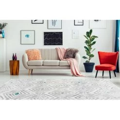 Tapis BOBOCHIC - Tapis Poils Courts KRISTA Motif Contemporain Multicolore - Blanc 8 Tapis BOBOCHIC - Tapis Poils Courts KRISTA Motif Contemporain Multicolore - Blanc -BOBOCHIC Soldes 2022 63413950 2