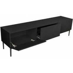 Meubles TV BOBOCHIC - Meuble TV 200 Cm KASHA Pieds Noir Noir - Noir