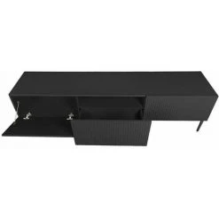 Meubles TV BOBOCHIC - Meuble TV 200 Cm KASHA Pieds Noir Noir - Noir -BOBOCHIC Soldes 2022 63414148 4
