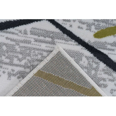 Tapis BOBOCHIC - Tapis Poils Courts KRISTA Motif Contemporain - Blanc 7 Tapis BOBOCHIC - Tapis Poils Courts KRISTA Motif Contemporain - Blanc – Image 5