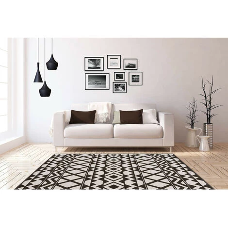 Tapis BOBOCHIC - Tapis Poils Courts SAFI Motif Ethnique - Marron 4 Tapis BOBOCHIC - Tapis Poils Courts SAFI Motif Ethnique - Marron – Image 2