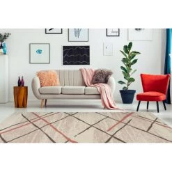 Tapis BOBOCHIC - Tapis Poils Courts KRISTA Motif Contemporain - Crème -BOBOCHIC Soldes 2022 63416795 2