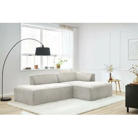 Canapé D'angle Fixe BOBOCHIC - Canapé D'angle Fixe MEGEVE Tissu Texturé Angle Droit Beige - Beige 4 Canapé D'angle Fixe BOBOCHIC - Canapé D'angle Fixe MEGEVE Tissu Texturé Angle Droit Beige - Beige – Image 2