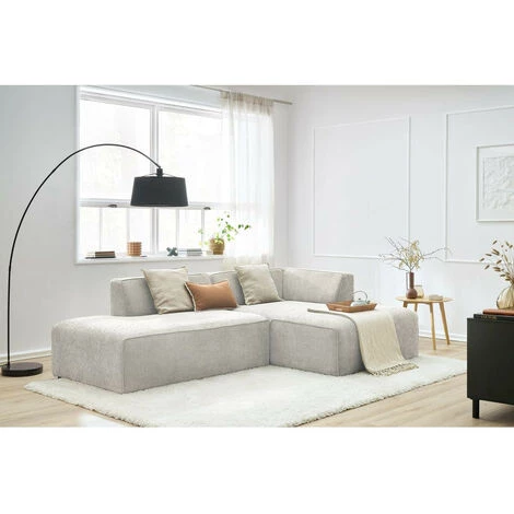 Canapé D'angle Fixe BOBOCHIC - Canapé D'angle Fixe MEGEVE Tissu Texturé Angle Droit Beige - Beige 5 Canapé D'angle Fixe BOBOCHIC - Canapé D'angle Fixe MEGEVE Tissu Texturé Angle Droit Beige - Beige – Image 3